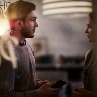 Man wearing QuietControl 30 wireless headphones