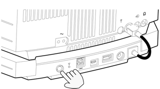 按住 SoundTouch 底座背面的控制按钮