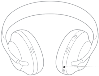 显示电池指示灯的右耳罩