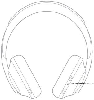 显示蓝牙指示灯的右耳罩