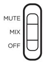 处于 MIX（混音）位置的蓝牙优先级开关