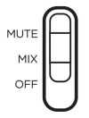 处于 MUTE（静音）位置的蓝牙优先级开关