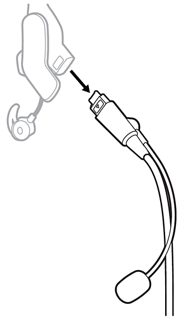 从左侧插孔中拉出话筒组件