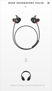 显示拖动以连接产品的智能手机屏幕。