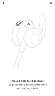 显示“按住 3 秒”将产品置于配对模式的智能手机屏幕。