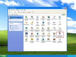 在运行windows Xp 的个人电脑上选择音频输出设备